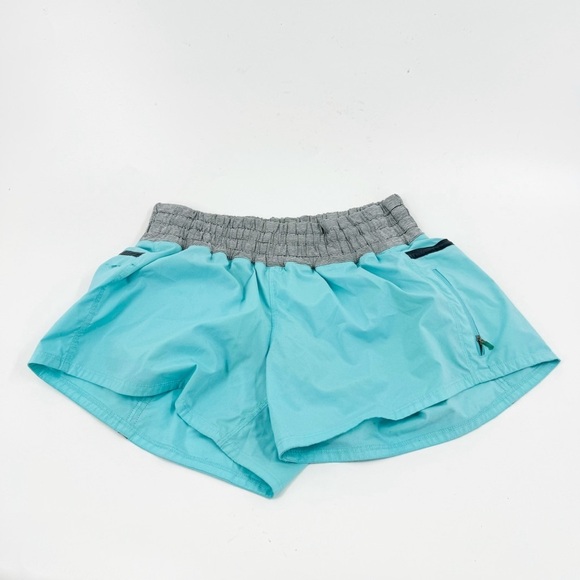 ✅ LULULEMON TEAL/BLACK/GREY TRACKER SHORTS SIZE 10